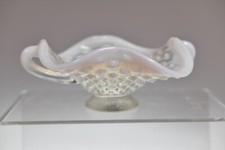 1946 - 1951 No. 389-4 HOBNAIL by Fenton Art Glass FRENCH OPALESCENT Bonbon