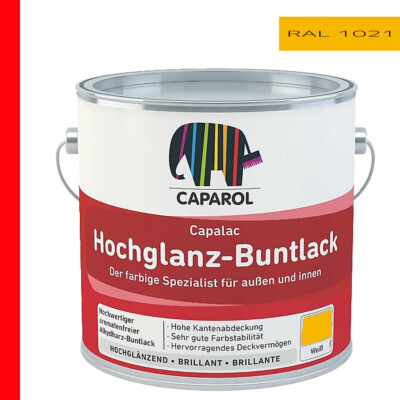 Caparol Capalac Seidenmatt-Buntlack 375 ml - Hochwertiger Bautenlack Rapsgelb