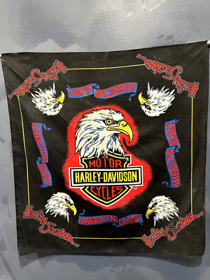 Vintage 1970's-80's Harley-Davidson Motorcycle Screaming Eagle Bandana