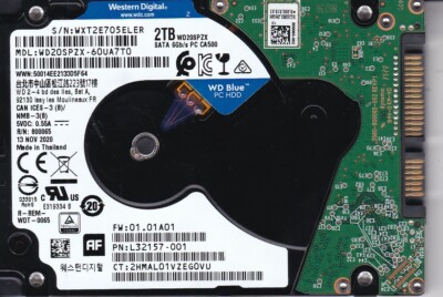 WD WD20SPZX-60UA7T0 s/n: WXT2E Thailand 2020 2TB SATA 2.5 WD WD20SPZX-60UA7T0 s/n: WXT2E Thailand 2020 2TB SATA 2.5