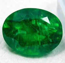 Certified Natural Colombian Green Emerald 10.25 Ct Oval Cut Loose Gemstone