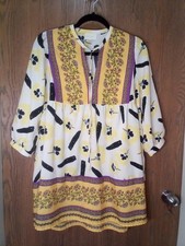 Nordstrom/Melloday Wm's Floral Boho 3/4 Puff Sleeved Mini Dress Sz M...