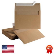50 Pack A7 Self Seal Envelopes 5 1/4 x 7 1/4 Inches Brown Wedding Invitation