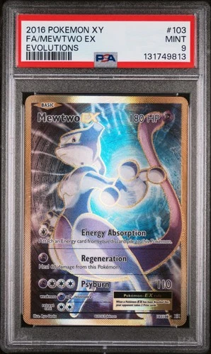 Mewtwo EX (Full Art) 103/108 Evolutions Holo PSA 9