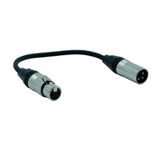 2 PCS 1 Feet XLR Microphone Cables Balanced 3Pin Male To Female Black