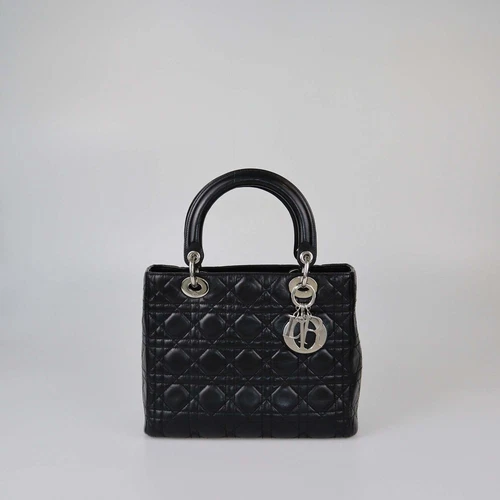 Sac fourre tout Christian Dior noir cannage moyen femme diot