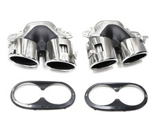 Silver Black Exhaust Pipe Tip For Benz A/CLA Class W177 C118 CLA35 GLB35 AMG 20+