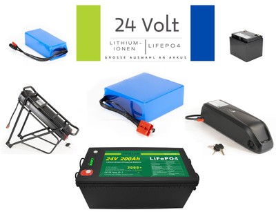 24V Lithium-Ionen Akkupack / LiFePO4 Varianten für Industrie Scooter Boot E-Bike