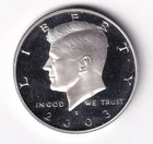 2003 S SILVER PROOF KENNEDY HALF DOLLAR  FROM SILVER PROOF SET #247