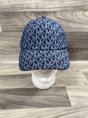 ?️?Michael Kors Dark Blue MK Signature Baseball Cap, OS Michael Kors MK Signature Logo Hat Blue Printed Baseball Cap  main image 3