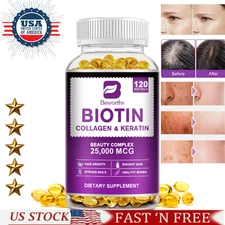 5000mcg Biotin Collagen& Keratin- Hair Growth,Support Joint Skin Nail Health