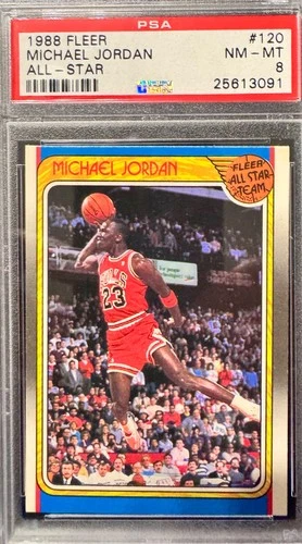 PSA 8   1988 Fleer Michael Jordan All-Star Team Card #120, PSA 8 NM-MT