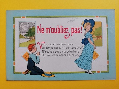 Old postcard ''for those we don't forget'' illustration DO NOT FORGET ME!