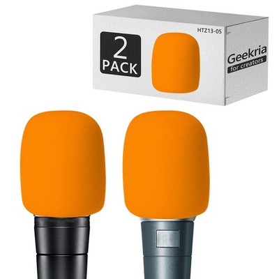 Geekria Foam Windscreen for Shure MV7, BETA 57A, BETA 58A (2 Pack)