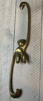 Vintage Solid Brass Hanging Spider Monkey Plant Hook Decorative Hanger 7 
