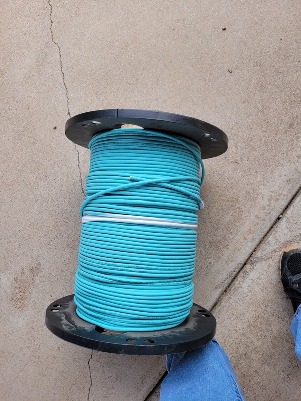 OM3 12-Strand Multimode Fiber Optic Cable 50/125 Aqua 400ft Spool Tight Buffer