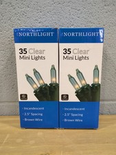 Northlight 35 Warm White Mini Christmas Lights 2.5" Spacing Brown Wire Lot Of 2