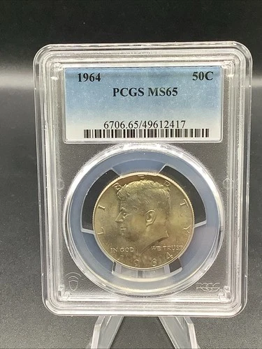 1964 Silver Kennedy Half Dollar MS65 PCGS Blue Label