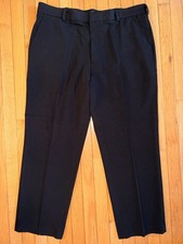 NWOT Men  s George Black Charcoal Pants 40x30 30  Inseam No Cuff Slacks