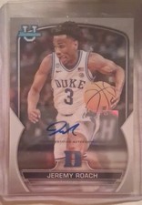 2022-23 Bowman University Chrome Prospect Autographs Jeremy Roach #7 Duke 