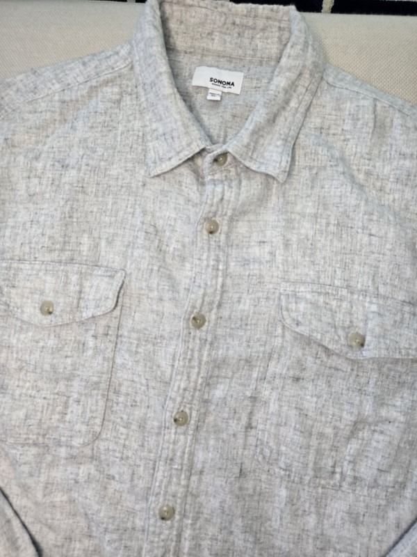 Sonoma Goods for Life XL Button Down Long Sleeve Shirt Soft Comfy 100% Cotton