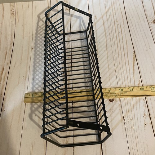 Wandmontage Schwarz Draht Metall 24 CD/DVD Halter Medien Aufbewahrung Vintage
