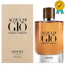 Acqua Di Giò Absolu by Giorgio Armani 4.2 oz 125ML EDP Spray Sealed Box & Best