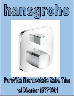 Hansgrohe PuraVida Thermostatic Valve with Diverter   Chrome Part #15771001