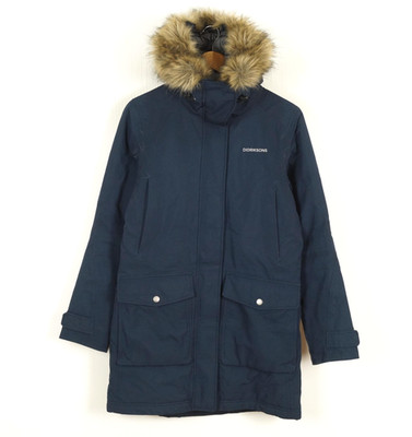 DIDRIKSONS Storm System Damen Parka Jacke Gr.34 XS Kapuze Thermo Blau