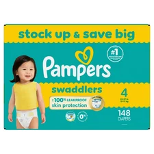 Pampers Swaddlers Soft Sensitive Skin Baby Diapers - Size 4 - 148ct