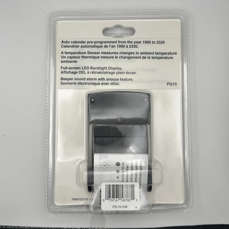 Casio Travel Clock PQ15 DQ-750 Temperature, Calendar, New Factory Sealed - Image 2 of 2