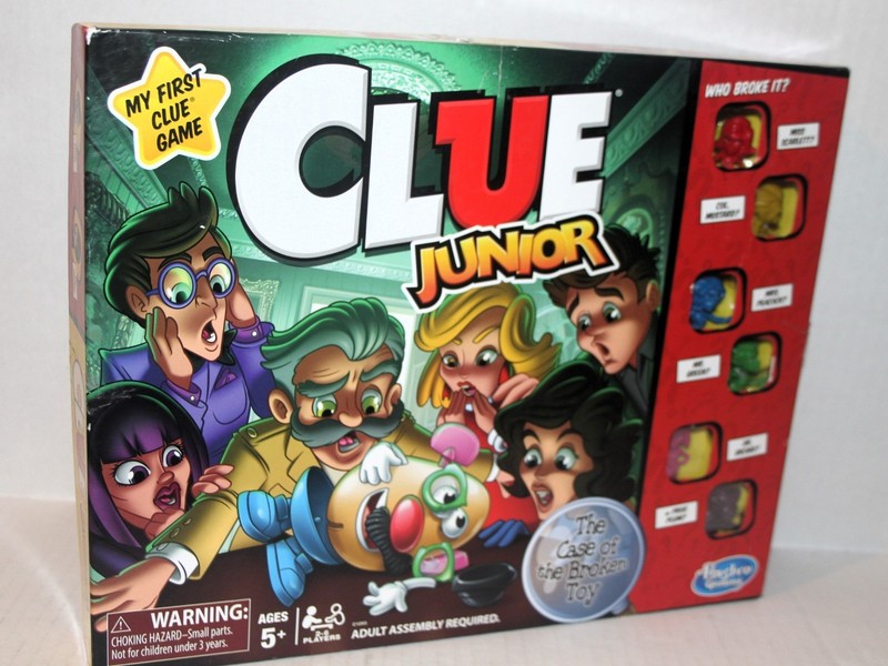 MY FIRST CLUE JUNIOR Broad Game THE CASE OF THE BROKEN TOY by HASBRO complete