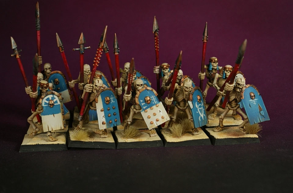 Tomb Kings Skeleton Spearmen x20  Unit with Command Group  Warhammer Old World - Imagen 3 de 4