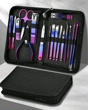 Professional Stainless Steel Manicure  Pedicure Set with Travel Case, 18 Pcs