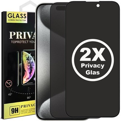 2x Panzerfolie Glas Blick Sicht Schutz Privacy iPhone 17 16 15 14 13 X Pro Max