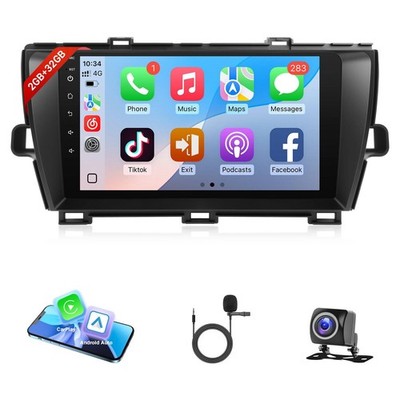 9'' CarPlay Android Auto Radio for Toyota Prius 2010-2015 Stereo GPS Camera New