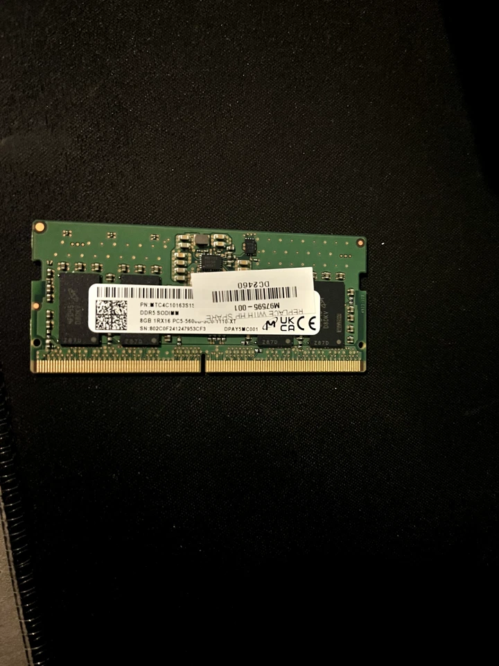 Vendendo um stick de RAM SO-DIMM 8GB DDR5 4800MHz removido de um HP Victus 15 lapto - Imagem 3 de 3