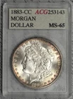 1883-CC Morgan Dollar Old Accugrade Holder ACG #1FIK