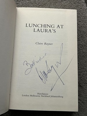 LUNCHING AT LAURA'S by CLAIRE RAYNER - signed by the author + LETTER (SB5200)
