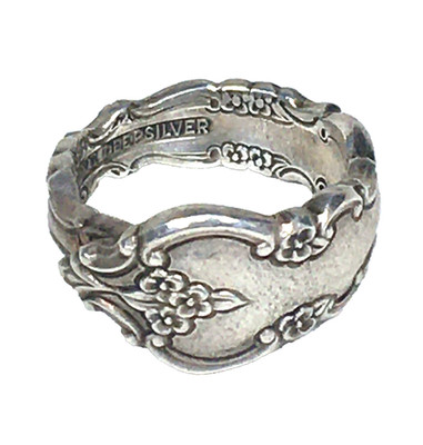 Signed International Deep Silver Flatware Spoon Ring - Size 5 Vintage
