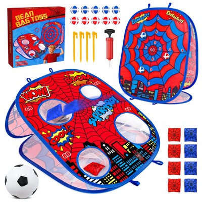 Spider Bean Bag Toss Game Toy, 3-in-1 Corn Bag Toss Board Toy,Family Party Pa...