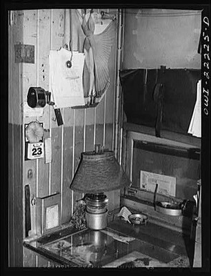 Atchison, Topeka, and Santa Fe Railroad conductor's work table in the
