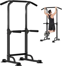 Sport Power Tower, Pull-Up Bar & Dip Station for Home Gym, Black