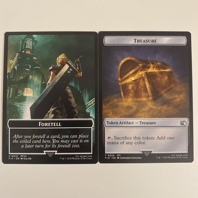 MTG Foretell   Treasure DoubleSided Token #10 23 Commander: FINAL FANTASY  NM