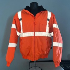 Radians Hi Vis Bomber Jacket Men Orange Excellent Reflective Safety Workwear