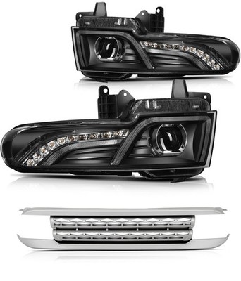 Front LED Headlights Assembly For Toyota FJ Cruiser 4.0L 2007-2014 Pair Black