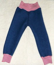 Walkhose ♥ Wollwalk Hose ♥ Herbst - Winter ♥ Indigo - Weiß - Rot ♥ handmade