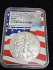 2019 W $1 Burnished American Silver Eagle NGC MS 70 Early Releases Flag Label