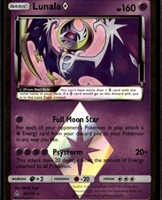 Lunala Prisma Stella Prisma Rara SM Ultra Prisma 62/156 Psichico Holo Carta Pokemon