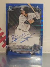 Bowman Draft 2025 Brandon Compton Blue Wave Auto /150